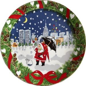 RARE Ziggy Santa Suit NYC Twin Towers Plate Collectible Christmas Decorative